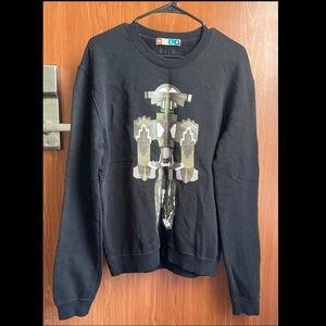 MSGM Cotton Sweatshirt Robot Pattern Fleece